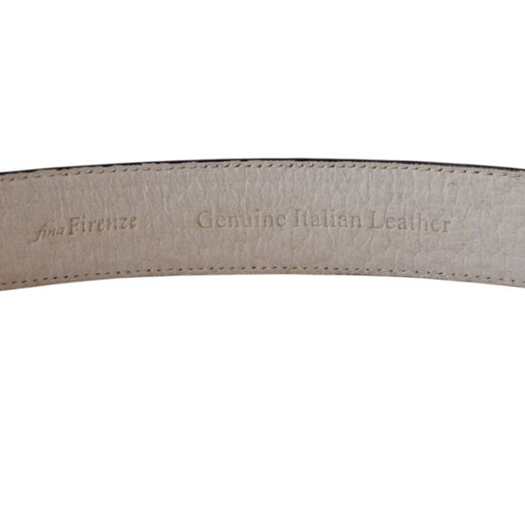 Italian Leather Black Lizard Embossed Belt Gold Buckle XL main image 5